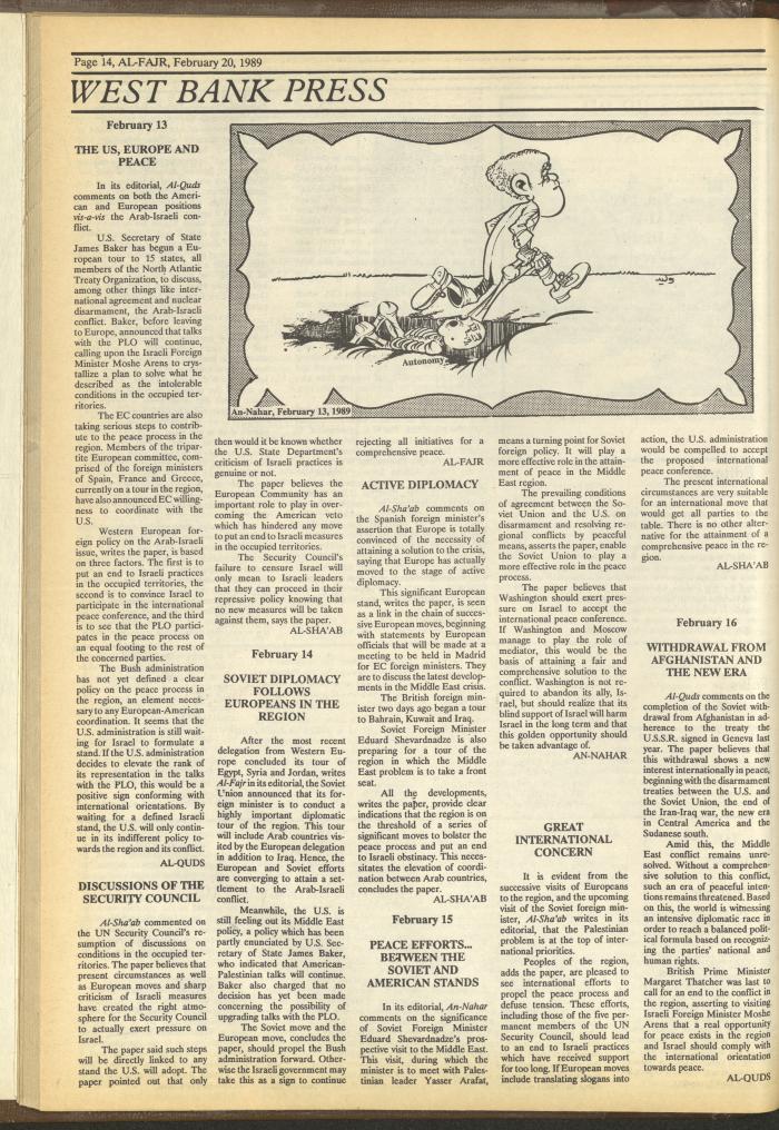 Issue 457 of al-Fajr Newspaper, 20 February 1989
