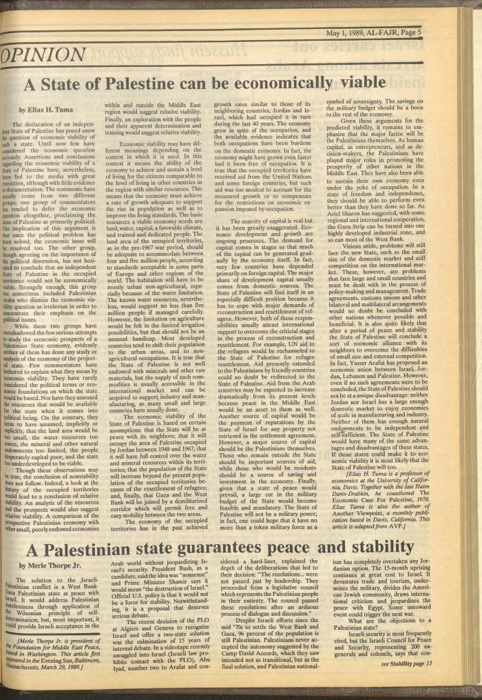 Issue 467 of al-Fajr Newspaper, 1 May 1989