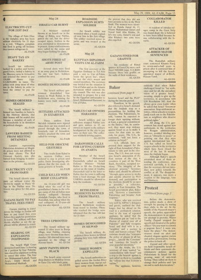 Issue 471 of al-Fajr Newspaper, 29 May 1989