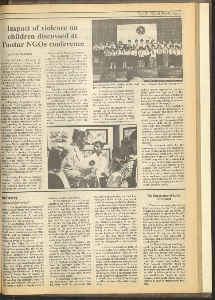 Issue 471 of al-Fajr Newspaper, 29 May 1989