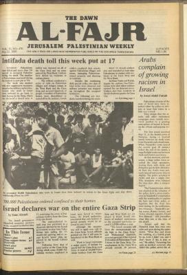 Issue 470 of al-Fajr Newspaper, 22 May 1989