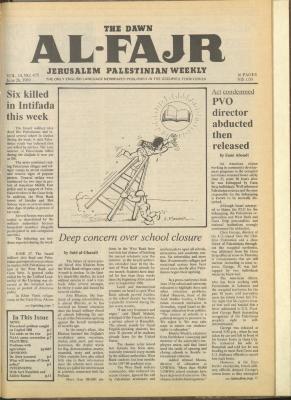 Issue 475 of al-Fajr Newspaper, 26 June 1989