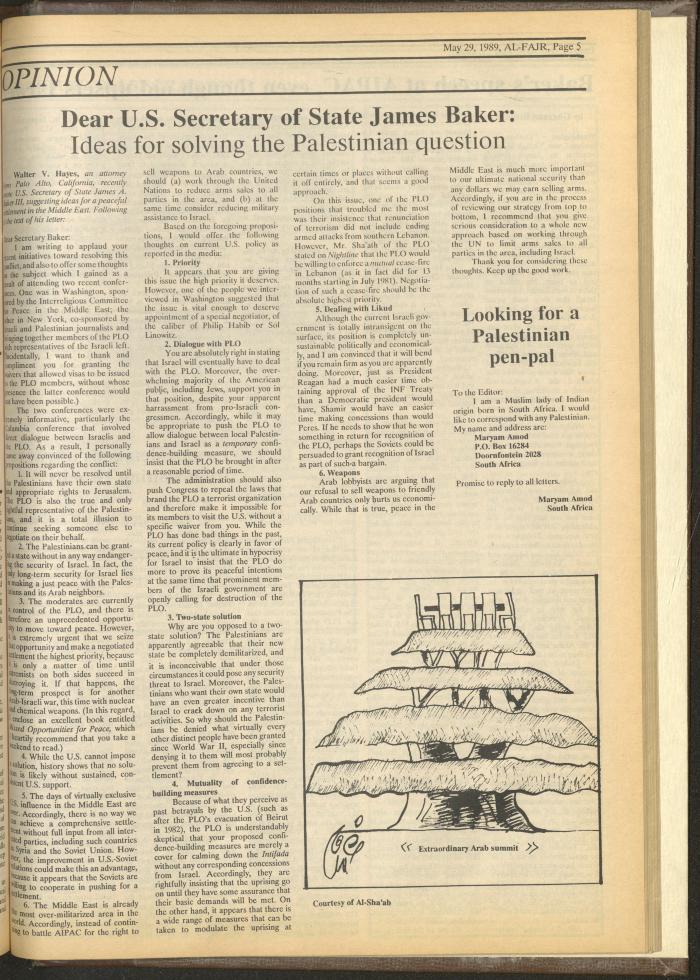 Issue 471 of al-Fajr Newspaper, 29 May 1989
