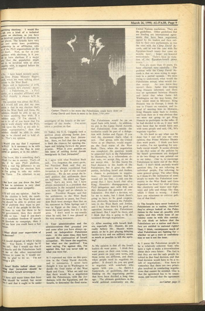 العدد 514 من جريدة الفجر، 26 آذار 1990