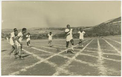 A Group of Students Participating in an Athletic Championship, Birzeit College, 1966