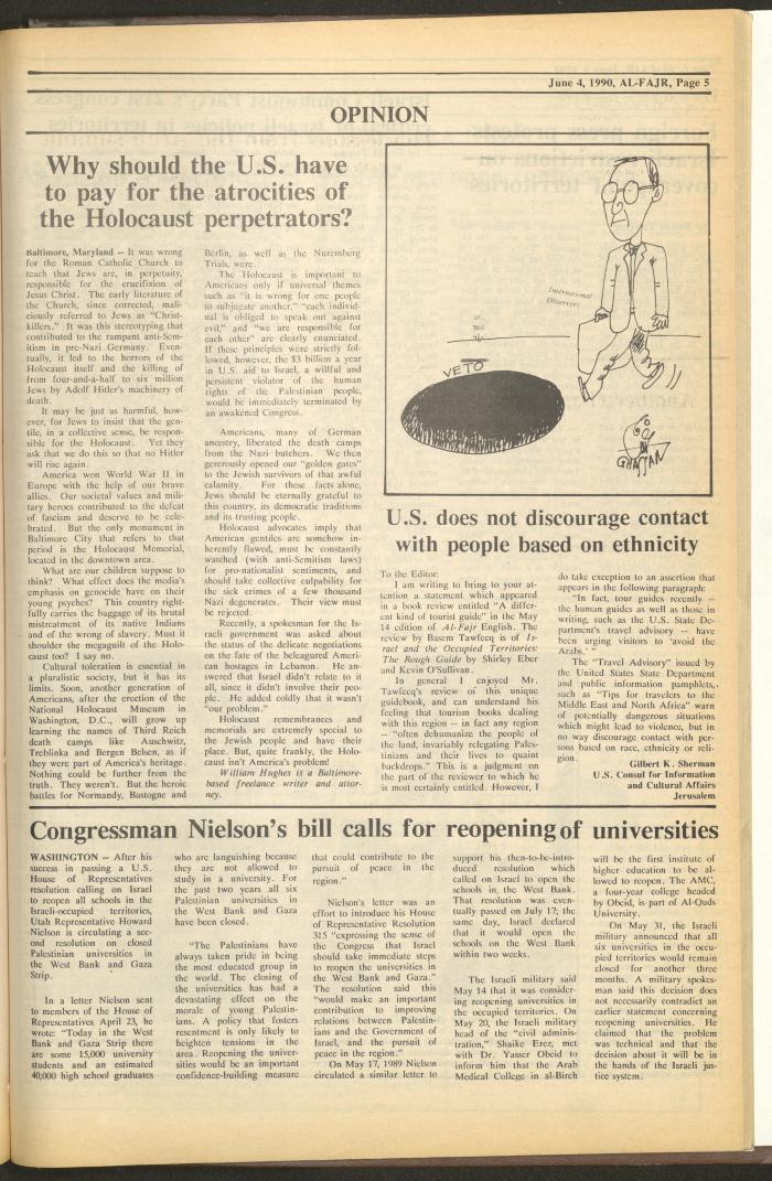 Issue 524 of al-Fajr Newspaper, 4 June 1990
