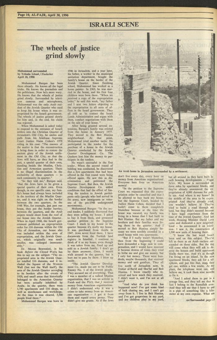 Issue 519 of al-Fajr Newspaper, 30 April 1990