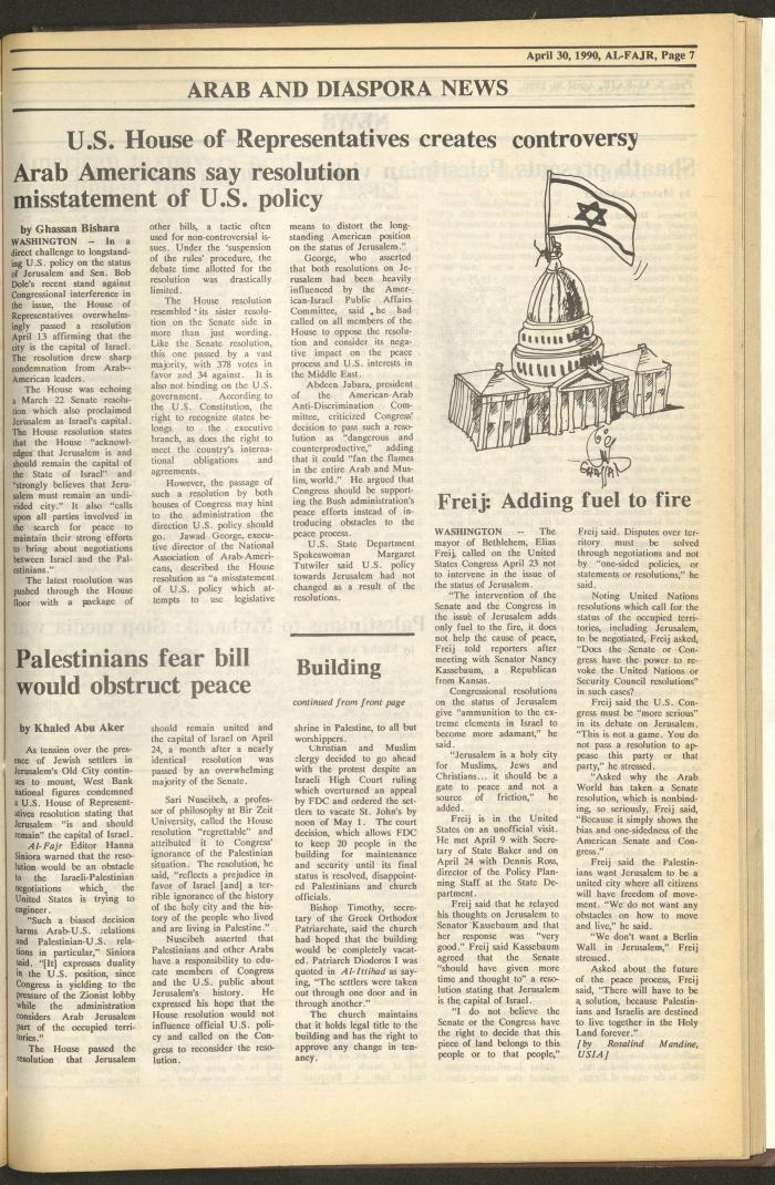 Issue 519 of al-Fajr Newspaper, 30 April 1990