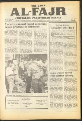 Issue 530 of al-Fajr Newspaper, 16 July 1990