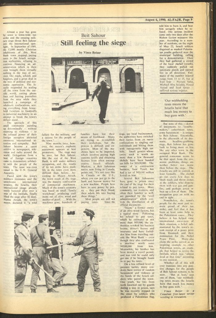 Issue 533 of al-Fajr Newspaper, 6 August 1990