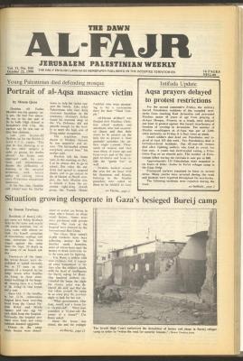 Issue 544 of al-Fajr Newspaper, 22 October 1990