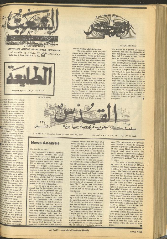 Issue 266 of al-Fajr Newspaper, 7 June 1985