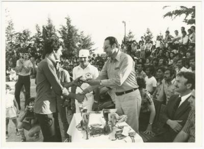 Gabby Bramki Honouring Winning Students at a Sports Festival, Birzeit, the 1970s 