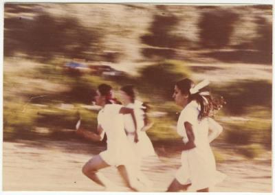 A Group of Students Participating in a Speed Competition, Jifna, 1971