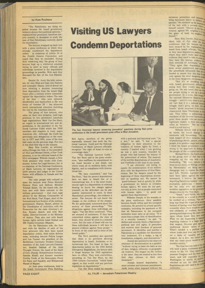 Issue 291 of al-Fajr Newspaper, 29 November 1985