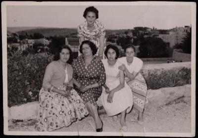 Janette Mikhael with her Aunt Jamileh Mikhael and her Colleagues, 1959