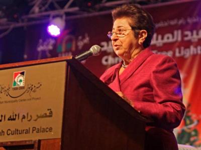 Janette Mikael Delivering a Speech at a Christmas Celebration, 2008
