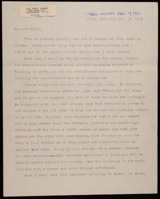 A Letter Sent to Walid Fahoum from a Friend, 18 January 1969