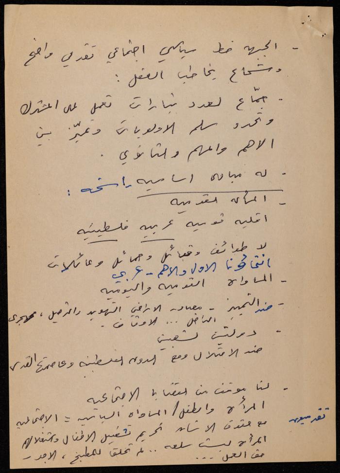 Notes by Walid Fahoum on a Communal Meeting, 4 November 1998