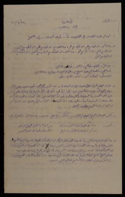 Arabic Syntax Exam, Arab College, Jerusalem, 28 June 1927
