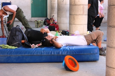 صورة من مدرسة صيفيَّة نظمتها مدرسة سيرك فلسطين في بيرزيت، 2012