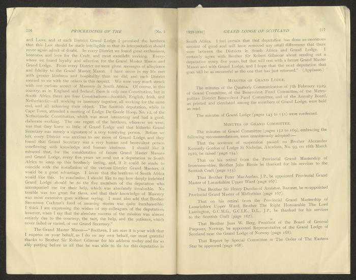 The Constitution and Laws of the Grand Masonic Lodge, Scotland, 1929