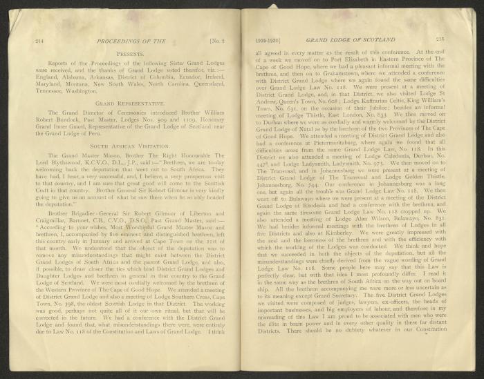 The Constitution and Laws of the Grand Masonic Lodge, Scotland, 1929