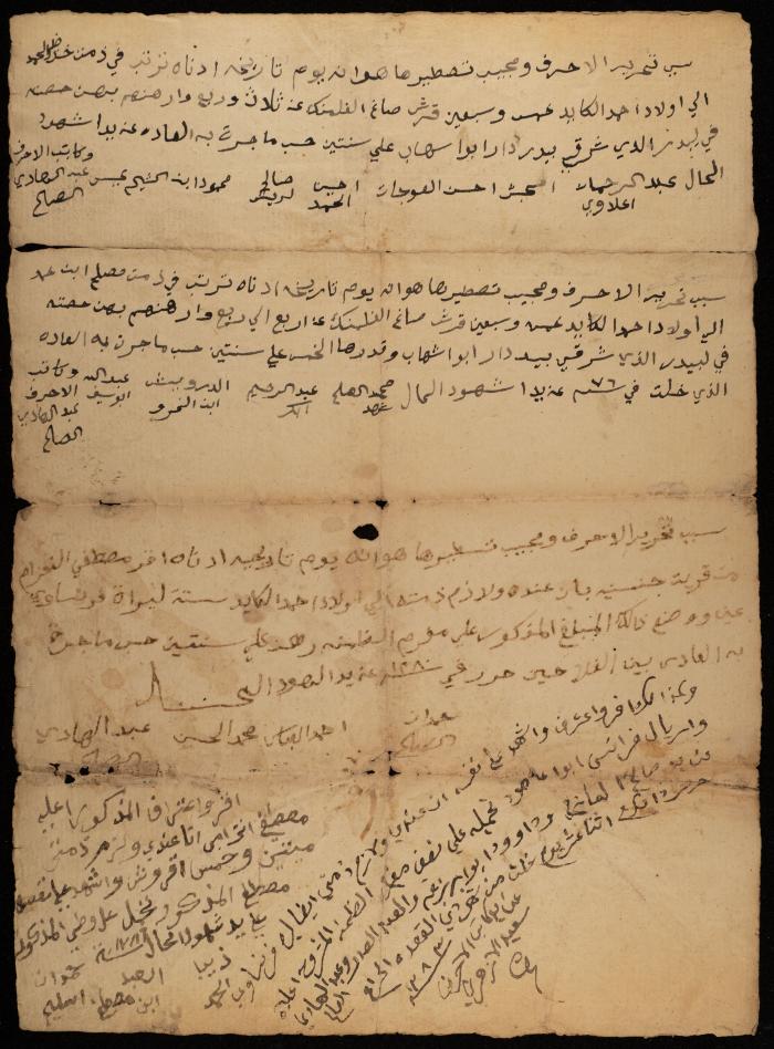 حجة دين بين عدة أفراد استدانوا من أبناء أحمد الكايد، سبسطية، 1859-1869