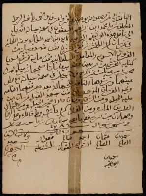"Land" Sale Deed from Mohammad al-Yaqoub to Kayed al-Kayed, Sebastia, January- February 1868