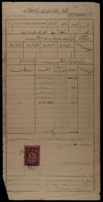 Ottoman Property Tax Collection Receipt for Kayed Kayed, Nablus, 1908