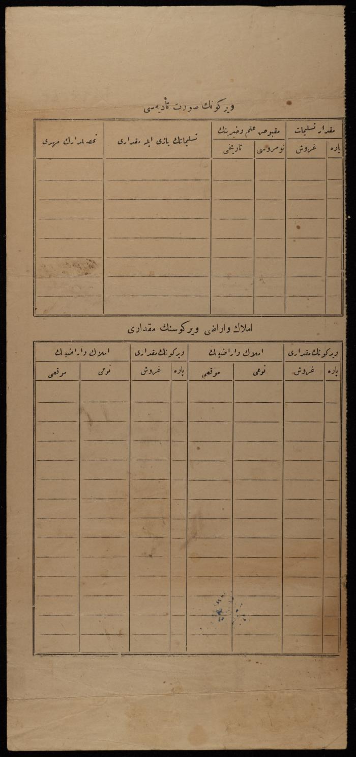 Ottoman Property Tax Collection Receipt for Abdel-Hadi Saleh al-Hajj, Nablus, 1911
