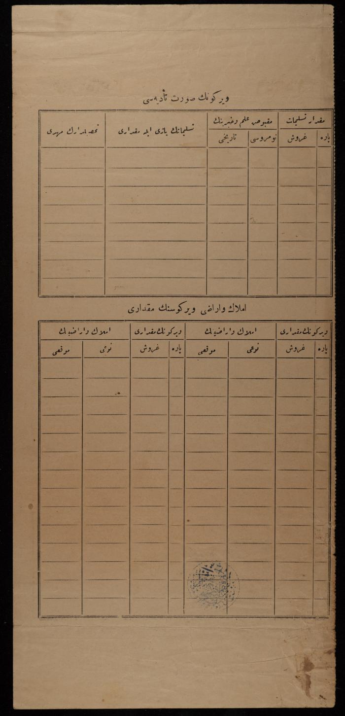 وصل تحصيل ضريبة أملاك عثماني لصالح صالح، نابلس، 1911