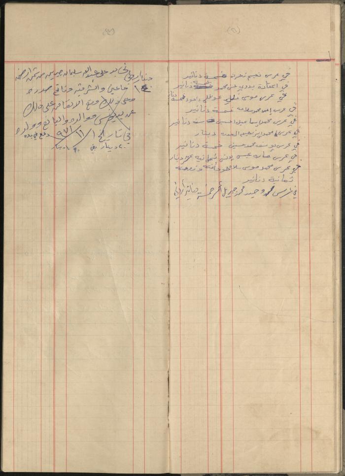 Debt and Safe-Keeps Registration Book for Mohammad Younis, the Village of Jinba, 1940-1972