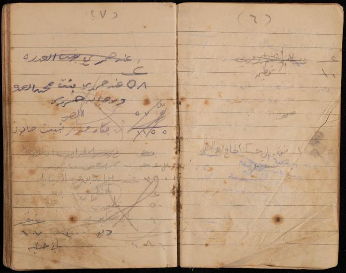 دفتر تسجيل ديون وأمانات لمحمد يونس، قرية جنبا، أربعينيات وخمسينيات القرن العشرين
