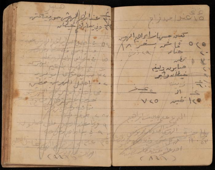 دفتر تسجيل ديون وأمانات لمحمد يونس، قرية جنبا، أربعينيات وخمسينيات القرن العشرين

