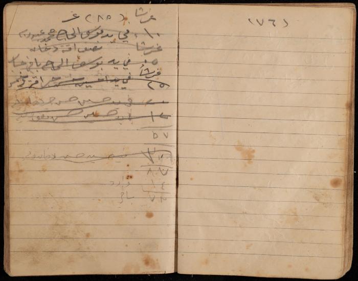 دفتر تسجيل ديون وأمانات لمحمد يونس، قرية جنبا، أربعينيات وخمسينيات القرن العشرين
