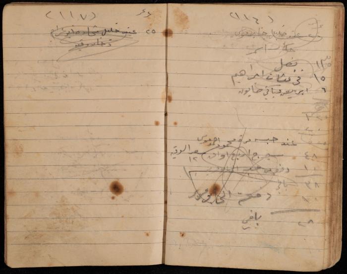 دفتر تسجيل ديون وأمانات لمحمد يونس، قرية جنبا، أربعينيات وخمسينيات القرن العشرين
