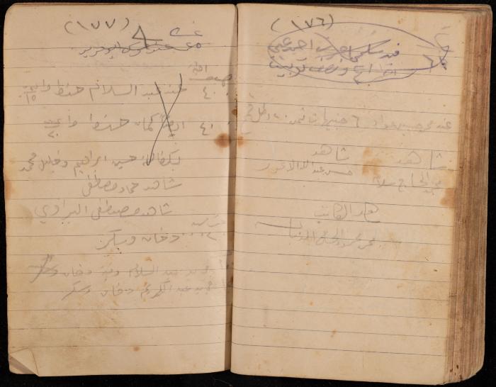 دفتر تسجيل ديون وأمانات لمحمد يونس، قرية جنبا، أربعينيات وخمسينيات القرن العشرين
