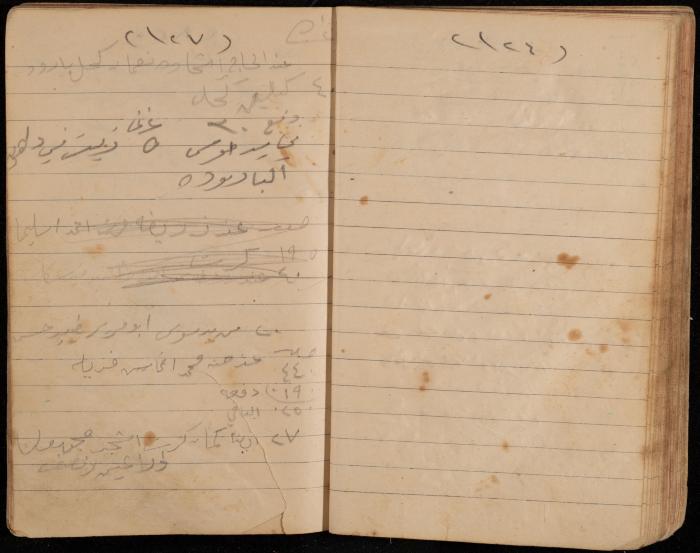دفتر تسجيل ديون وأمانات لمحمد يونس، قرية جنبا، أربعينيات وخمسينيات القرن العشرين
