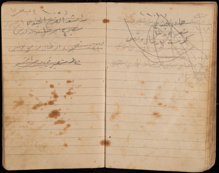 دفتر تسجيل ديون وأمانات لمحمد يونس، قرية جنبا، أربعينيات وخمسينيات القرن العشرين

