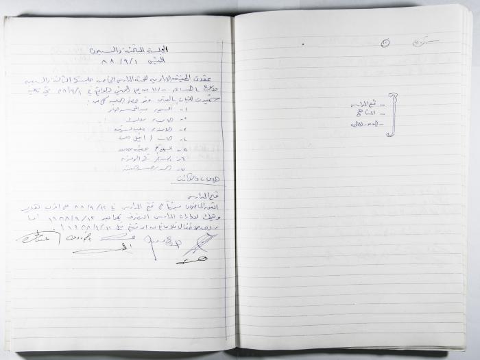 دفتر وقائع جلسات لجنة المدارس الخاصة في القدس