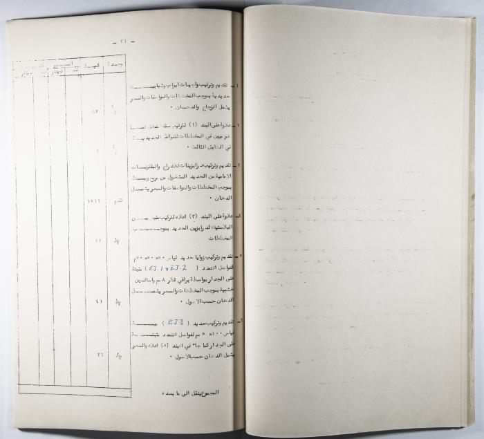 A Table of the Construction Materials Needed for the Arab Institute Project (Sections A.B.C) 
