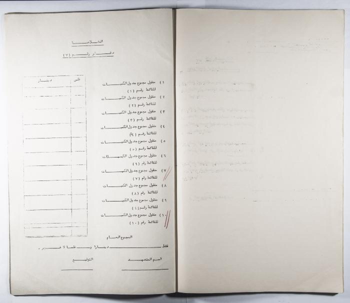 A Table of the Construction Materials Needed for the Arab Institute Project (Section L) 