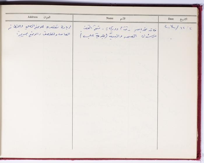 The Arab Women Union Society's Visitors Book, Nablus 