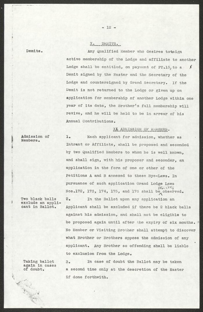  مسودة اللوائح الداخلية لمحفل النجمة، 28 كانون الثاني 1927