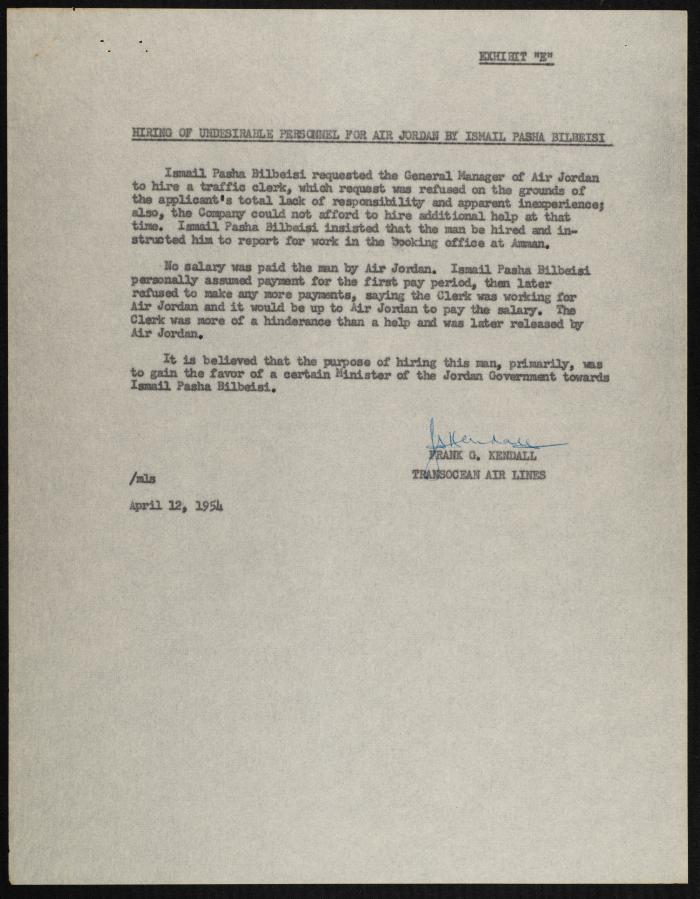 Judicial File of Anwar Nusseibeh, the 1950s
