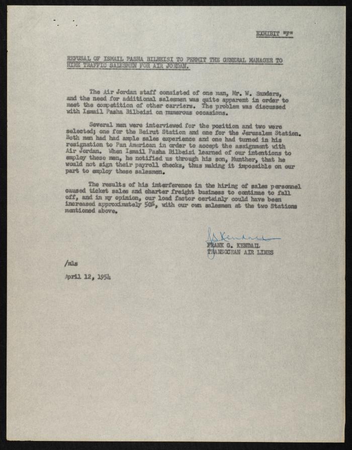 Judicial File of Anwar Nusseibeh, the 1950s
