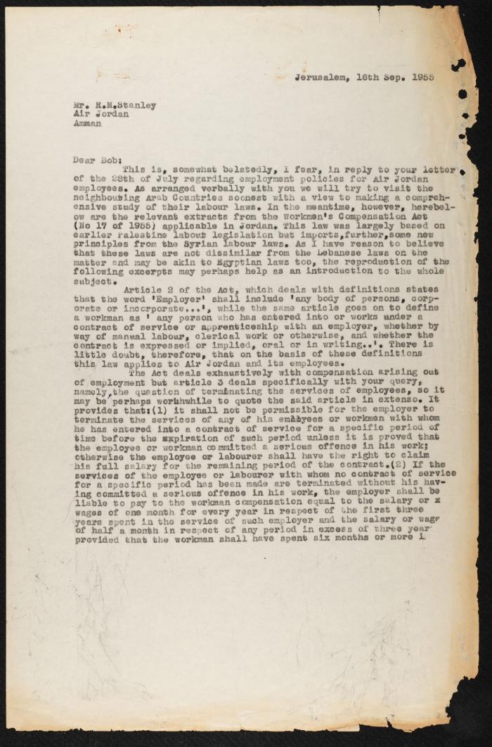 Judicial File of Anwar Nusseibeh, the 1950s