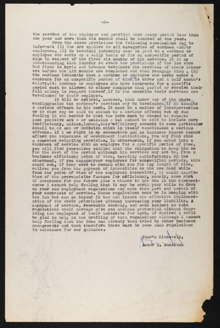Judicial File of Anwar Nusseibeh, the 1950s