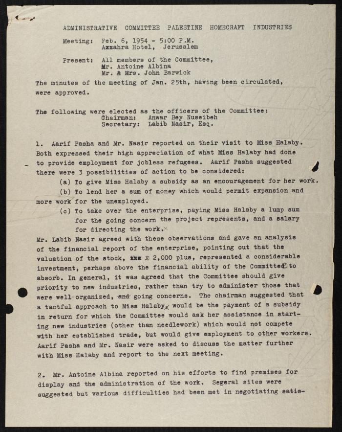 Judicial File of Anwar Nusseibeh, the 1950s